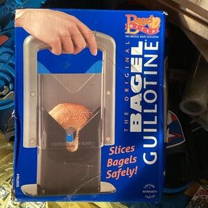 The Original Bagel Guillotine Slicer - Slices Bagels Safely